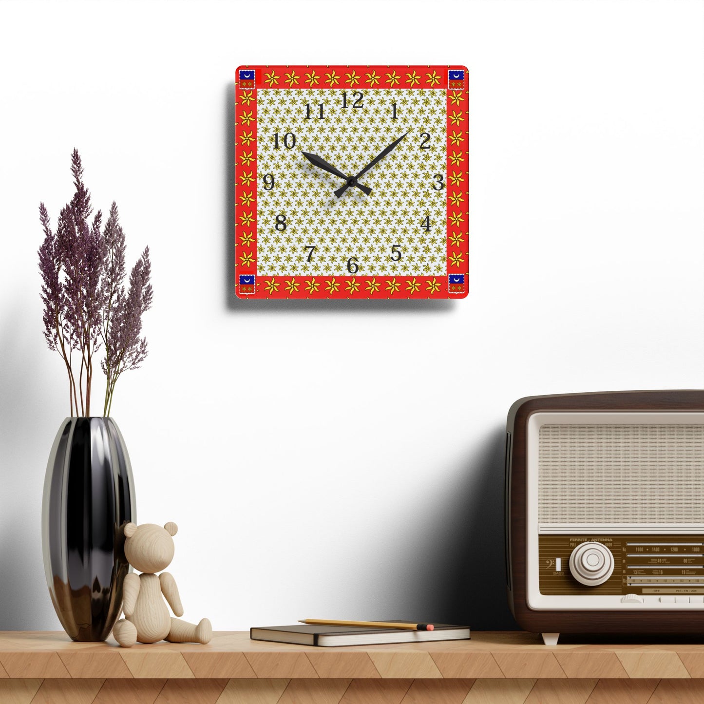 Horloge murale festive en acrylique Ylang Mayotte