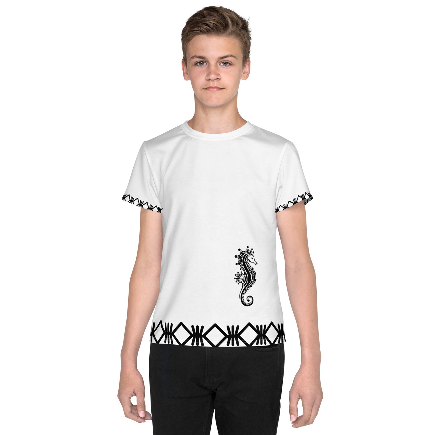 T-shirt mixte col ras du cou adolescent Hippo Mayotte