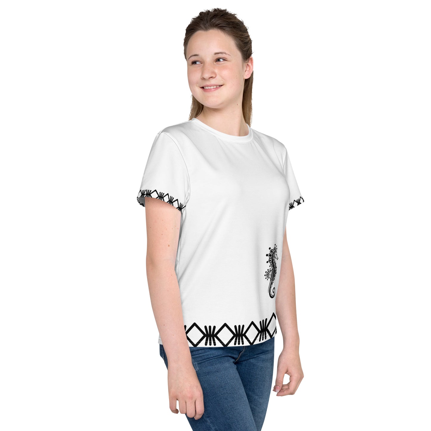 T-shirt mixte col ras du cou adolescent Hippo Mayotte