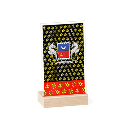 Panneau acrylique ylang Mayotte,  avec support en bois