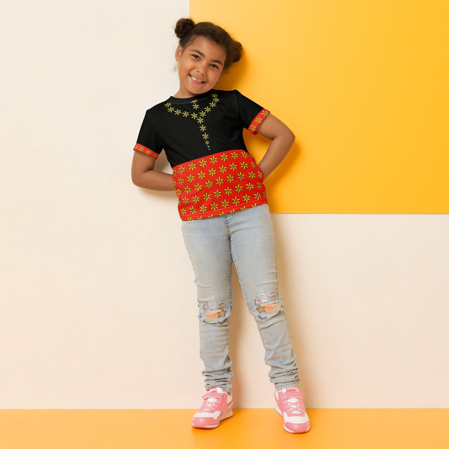 T-shirt mix col ras du cou enfant Ylang