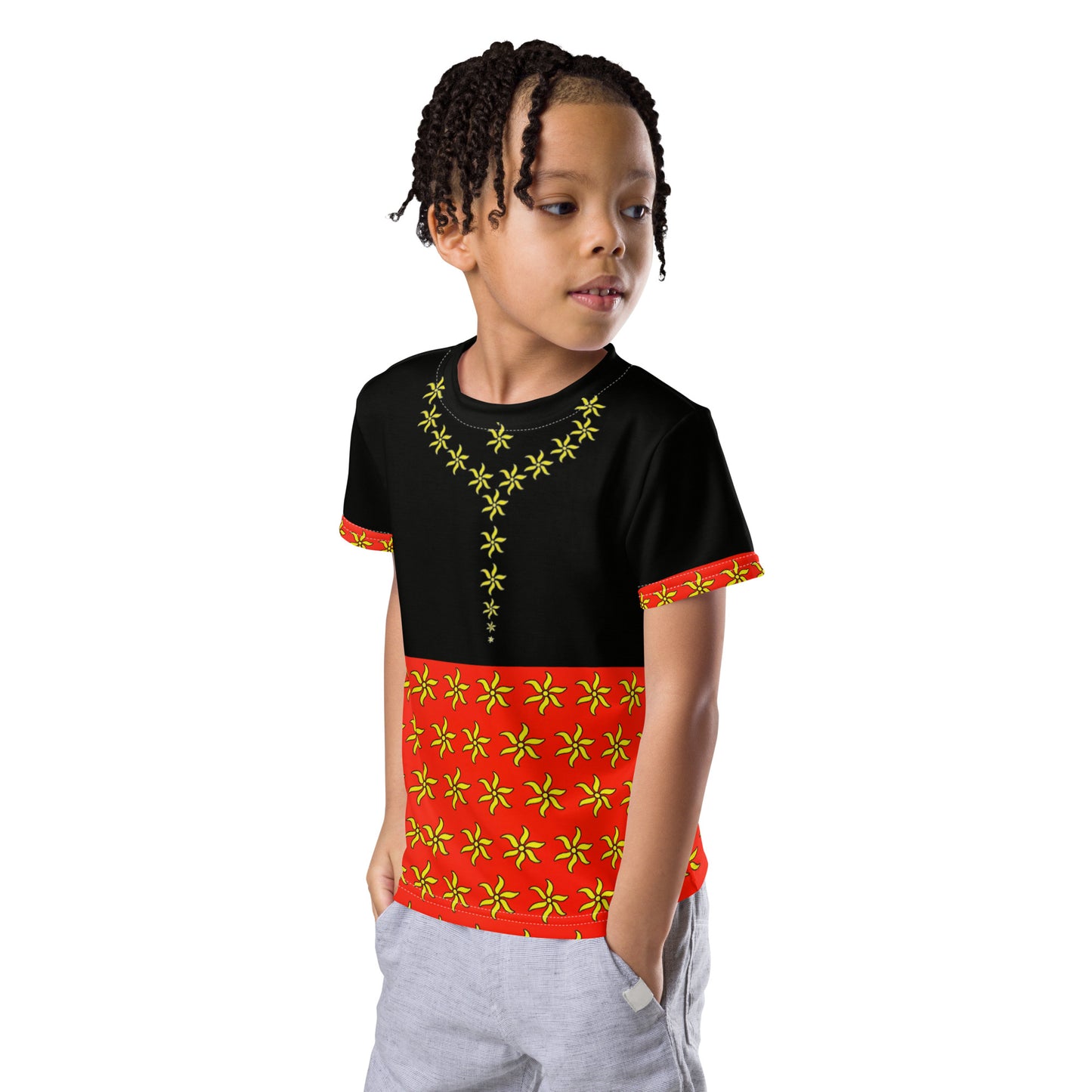 T-shirt mix col ras du cou enfant Ylang