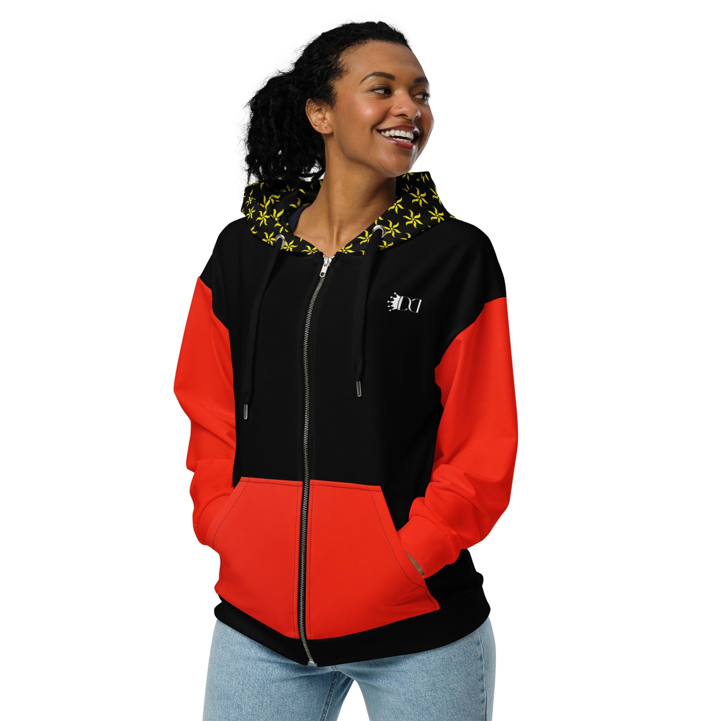 Sweat à capuche zippé unisexe Ylang Mayotte